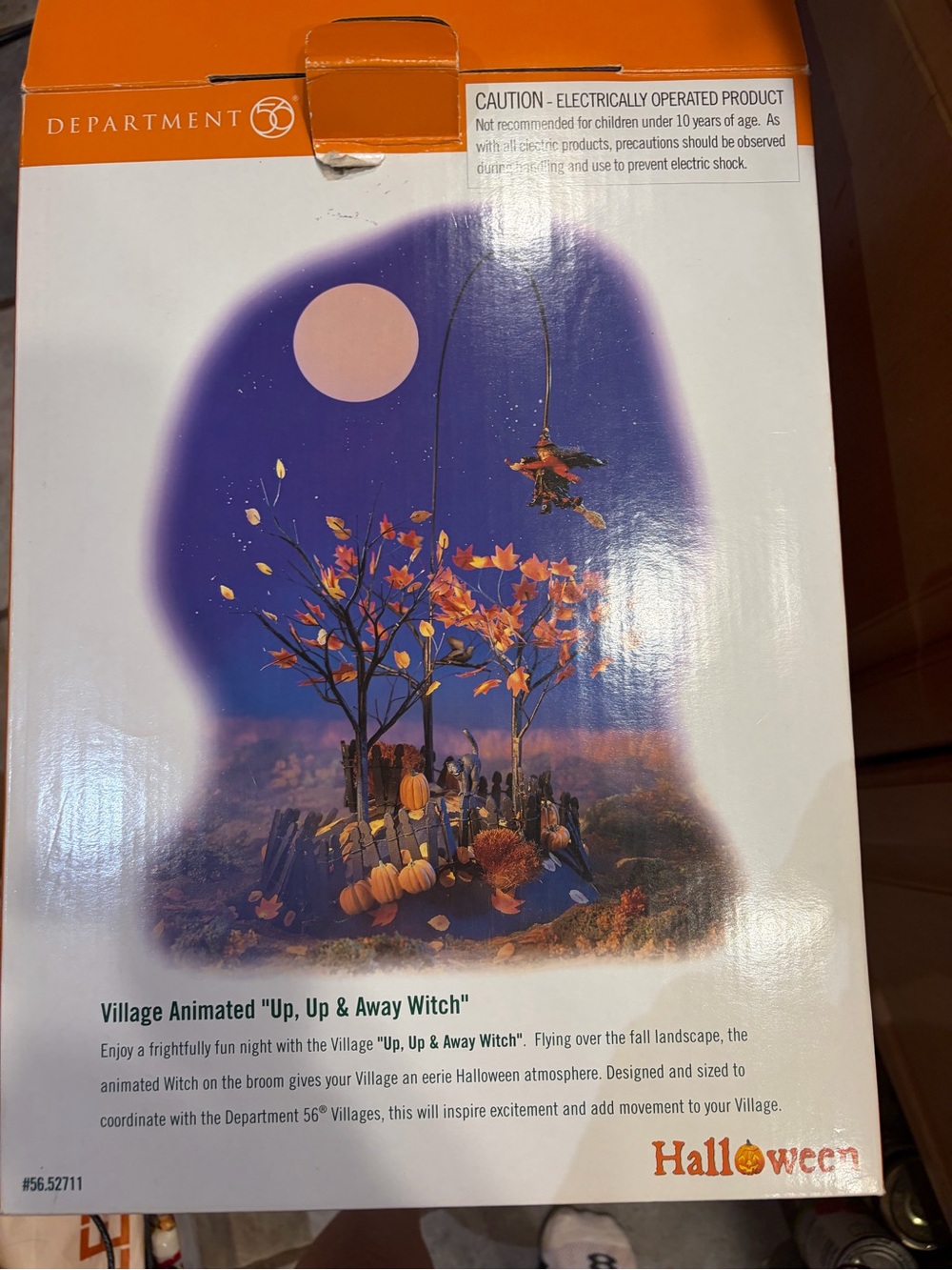 Department 56 Halloween #52711 “ up up and away, Witch “ animated TESTED WORKS!